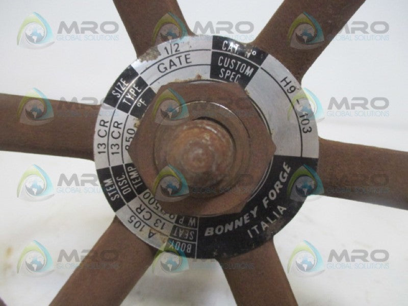 BONNEY FORGE H9-103 GATE VALVE 1/2" *NEW NO BOX*