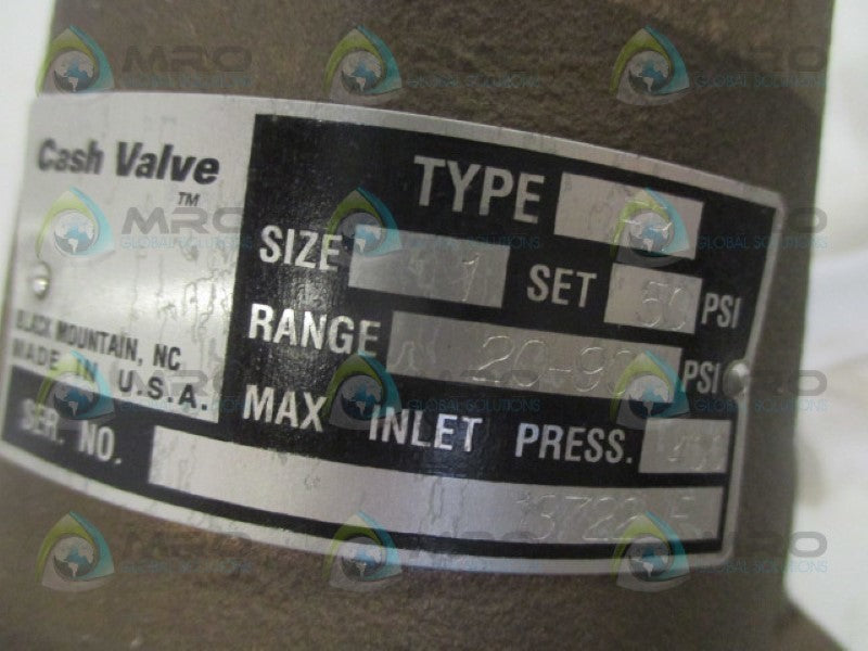 CASH VALVE TYPE FR SIZE 1 20-90PSI 3722 1E *NEW NO BOX*