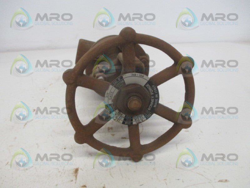 BONNEY FORGE H9-104 GATE VALVE 3/4" NSNP