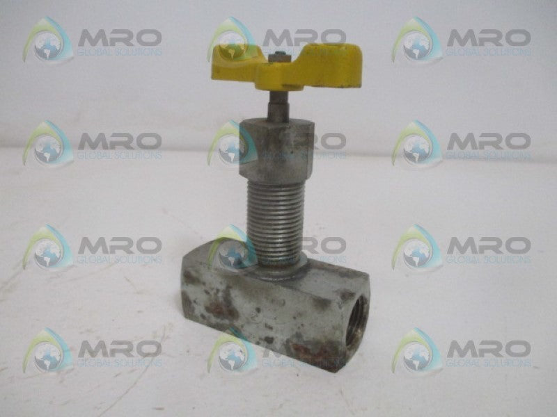 INDUSTRIAL MRO N1514 NEEDLE VALVE 1/2" *USED*