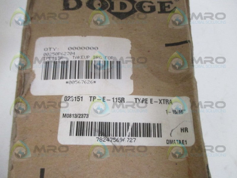 DODGE TP-E-115R 1-15/16" TAKE UP ROLLER BEARING *FACTORY SEALED*
