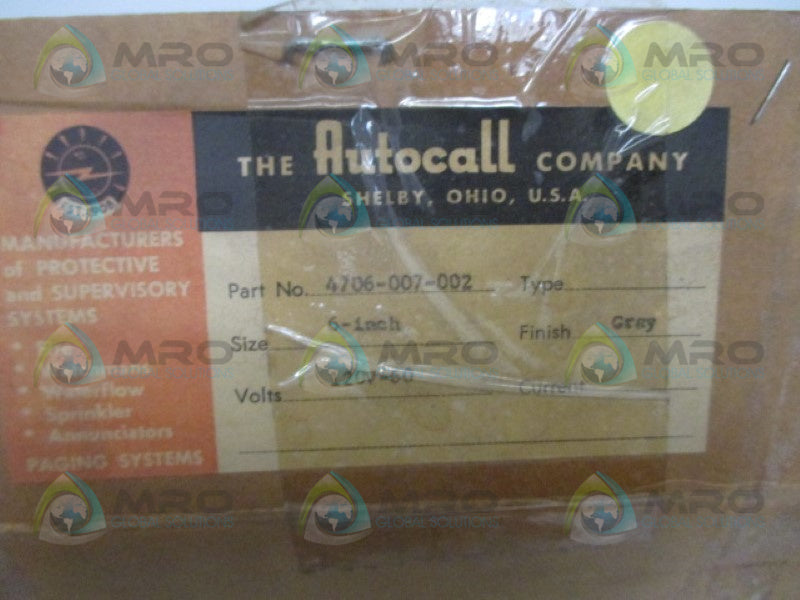 AUTOCALL 4706-007-002 6" DEPEND-A-BELL 20A 120V *NEW IN BOX*