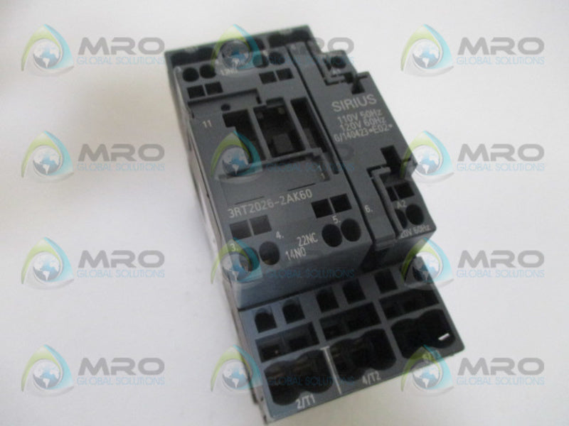 SIEMENS 3RT2026-2AK60 CONTACTOR *USED*