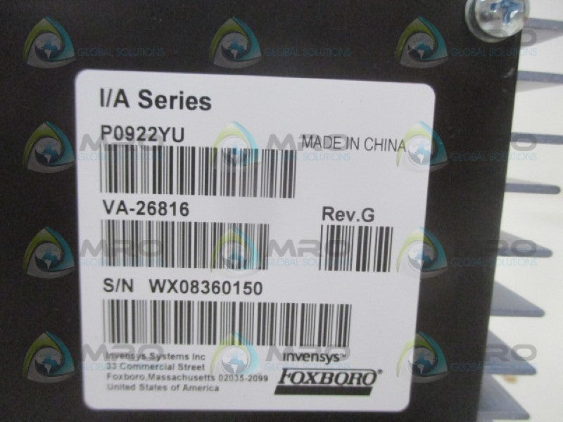 FOXBORO P0922YU OUTPUT POWER SUPPLY 24VDC *NEW IN BOX*
