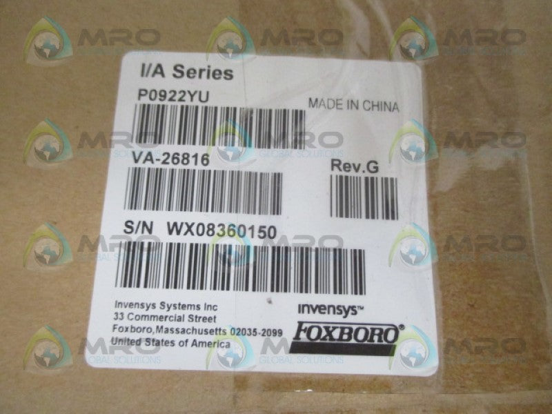 FOXBORO P0922YU OUTPUT POWER SUPPLY 24VDC *NEW IN BOX*