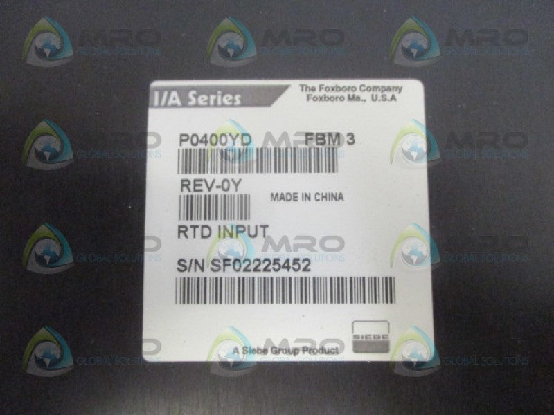 FOXBORO P0400YD FBM 3 RTD INPUT *NEW IN BOX*