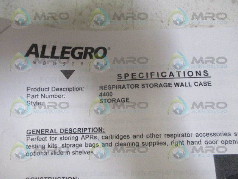 ALLEGRO 4400 RESPIRATOR STORAGE WALL CASE  *NEW IN BOX*