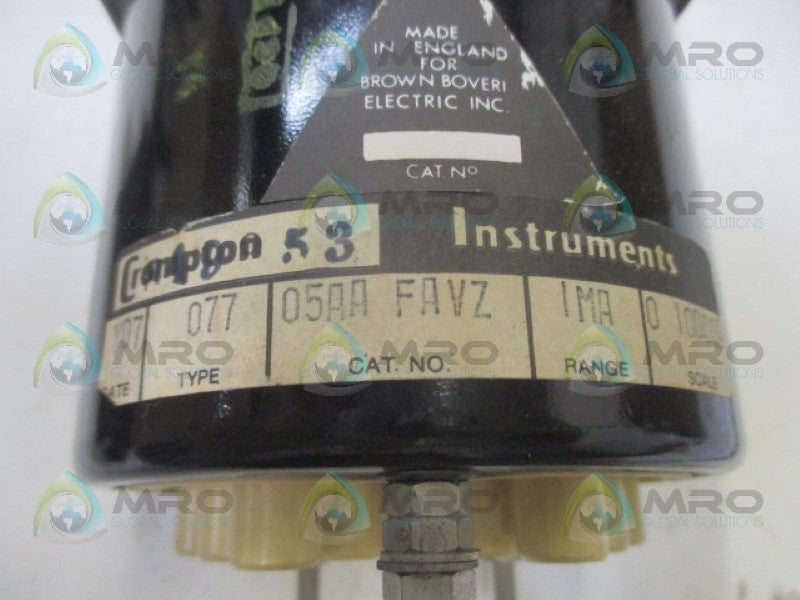 BBC 077-05AA-FAVZ PANEL METER 0-10000 DCA NSNP