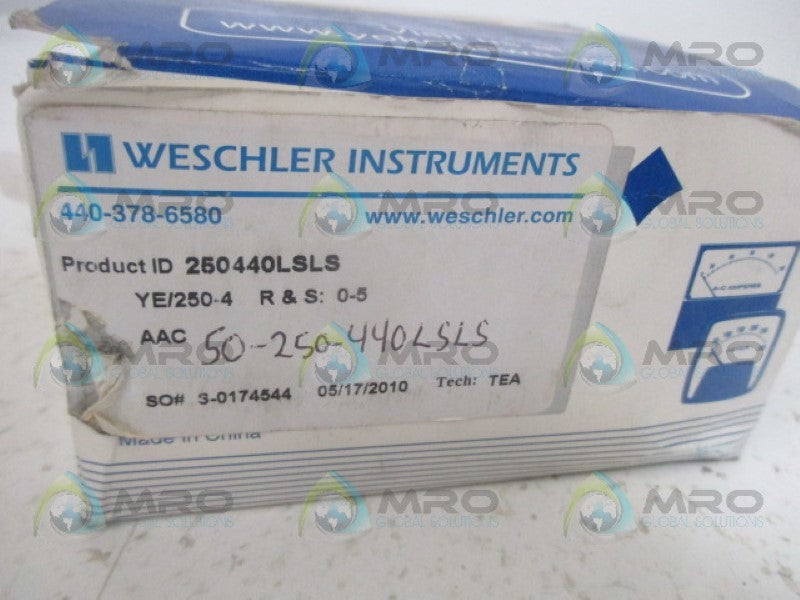 WESCHLER 250440LSLS PANEL METER 0-5 ACA *NEW IN BOX*