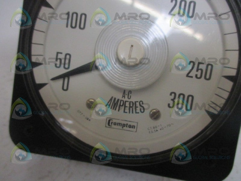 CROMPTON 077-08HA-LSRX PANEL METER 0-300 ACA *USED*