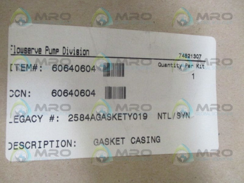 FLOWSERVE 60640604 GASKET CASING *NEW IN ORIGINAL PACKAGE*