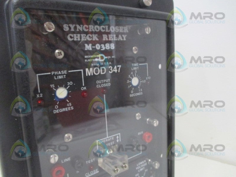 BECKWITH ELECTRIC M-0388 MOD347 SYNCROCLOSER CHECK RELAY *NEW NO BOX*