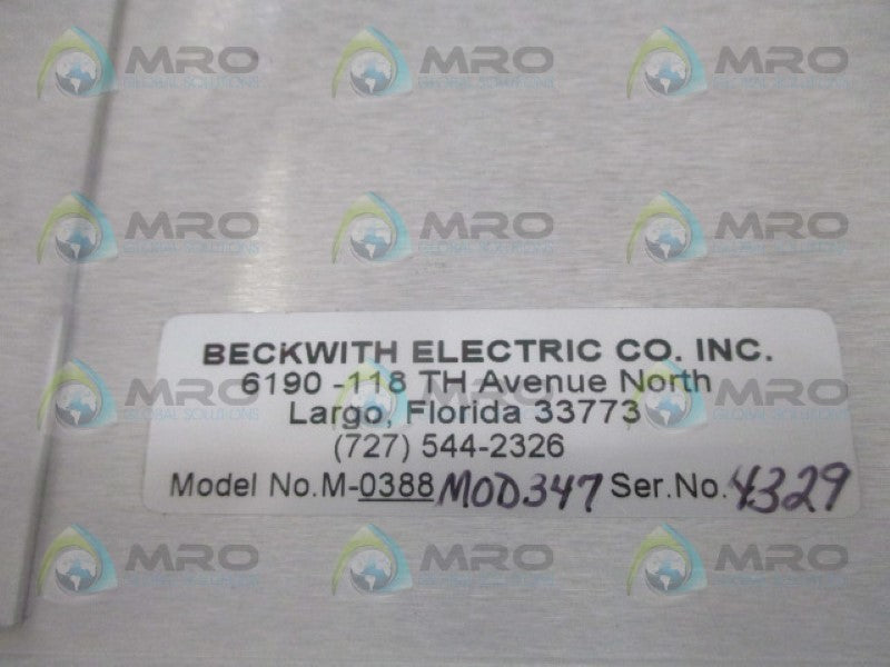 BECKWITH ELECTRIC M-0388 MOD347 SYNCROCLOSER CHECK RELAY *NEW NO BOX*