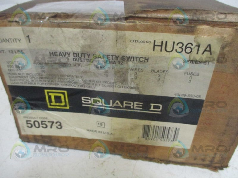 SQUARE D HU361A SAFETY SWITCH  *NEW IN BOX*