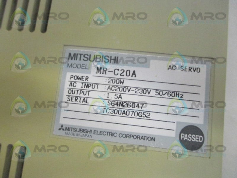 MITSUBISHI MR-C20A AC SERVO 200W 200-230VAC *NEW NO BOX*