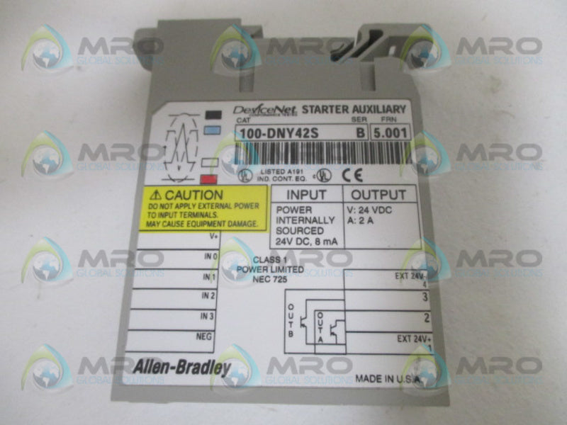 ALLEN BRADLEY 100-DNY42S SER. B F/W 5.001 *NEW NO BOX*