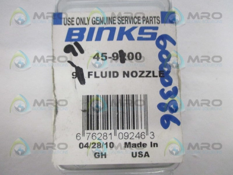 BINKS 45-9100 FLUID NOZZLE *NEW NO BOX*