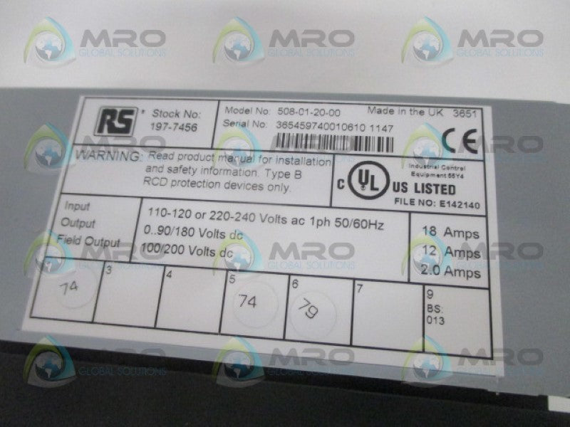 RS/ PARKER 197-7456 508-00-20-00 MOTOR CONTROLLER *NEW IN BOX*