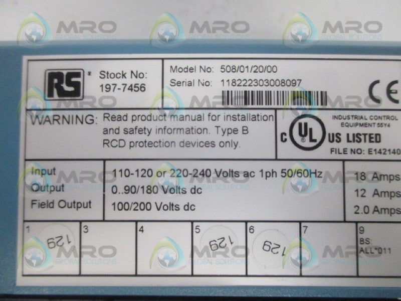 RS/ SSO DRIVES 197-7456 MOTOR CONTROLLER *NEW IN BOX*