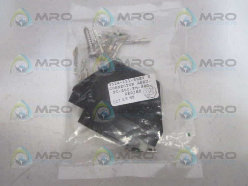 INDUSTRIAL MRO 3514-111-6 CONNECTOR ASSEMBLY FC-280/FM-380 *NEW IN FACTORY BAG*