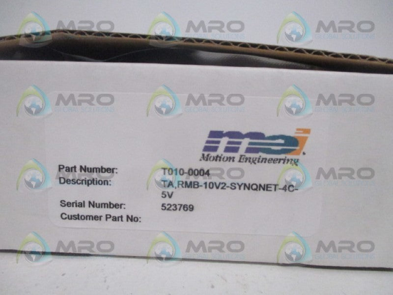 MEI MOTION ENGINEERING T010-0004 BOARD TA,RMB-10V2-SYNQNET-4C-5V *NEW IN BOX*