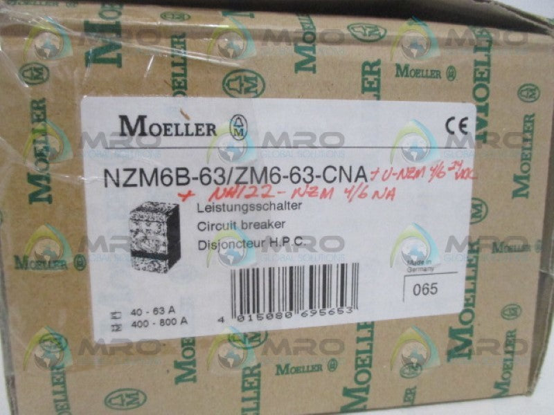 KLOCKNER MOELLER NZM6B-63/ZM6-63-CNA 40-63/400-800A  *NEW IN BOX*