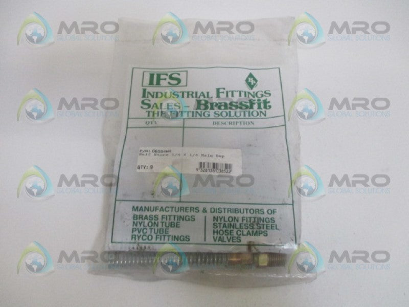 IFS 06SS4M4 BRASS FITTING (PKG OF 9) NSMP
