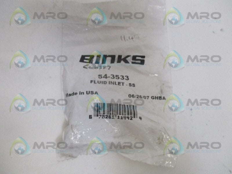 BINKS 54-3533 FLUID INLET *NEW IN FACTORY BAG*