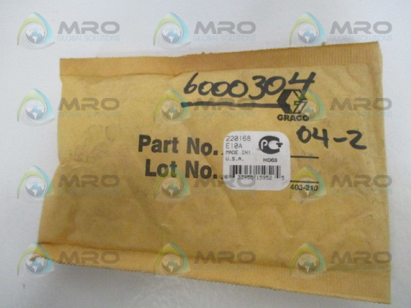 GRACO 220168 E10A AIR PISTON VALVE REPLACEMENT *NEW IN ORIGINAL PACKAGE*