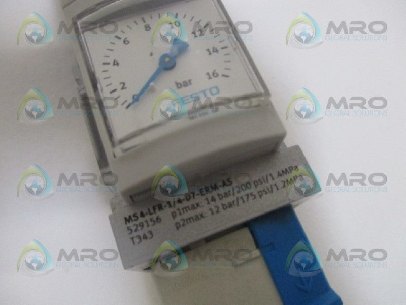 FESTO MS4-LFR-1/4-D7-ERM-AS FILTER REGULATOR UNIT  *USED*