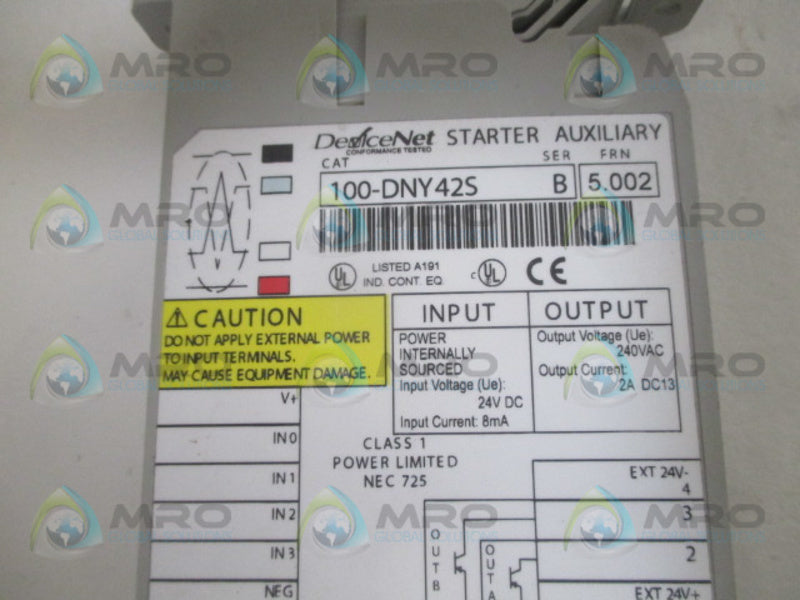 ALLEN BRADLEY 100-DNY42S SER. B F/W 5.002 *NEW NO BOX*