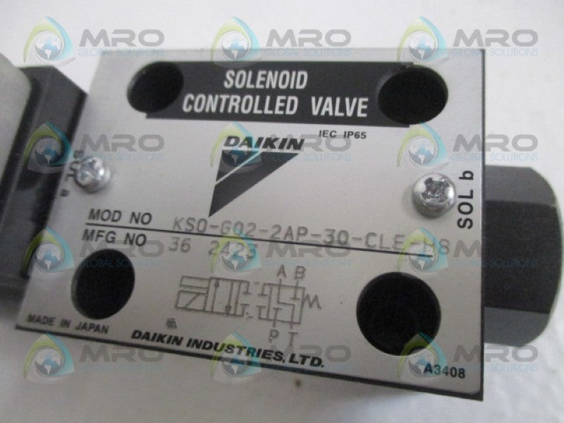 DAIKIN KS0-G02-2AP-30-CLE-H8 CONTROLLED VALVE 24VDC NSNP