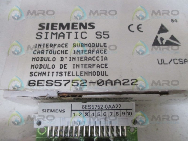SIEMENS SIMATIC S5 6ES5752-0AA22 INTERFACE MODULE *NEW IN BOX*