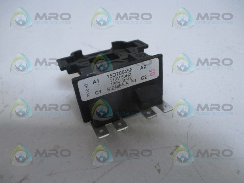 SIEMENS 75D70550F COIL 110/120V UNMP