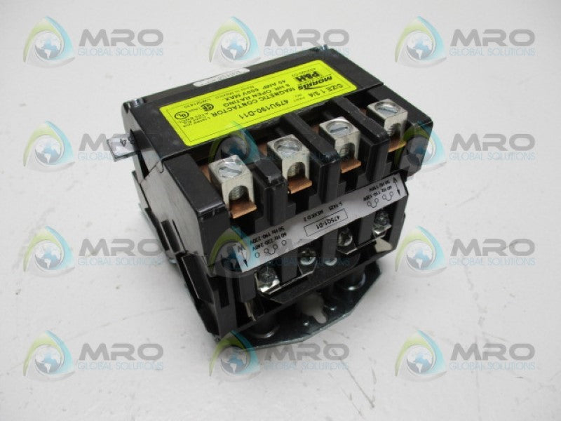 P&H MORRIS 479U190D11 MAGNETIC CONTACTOR 40A 120/240V SIZE 1-3/4" *NEW NO BOX*