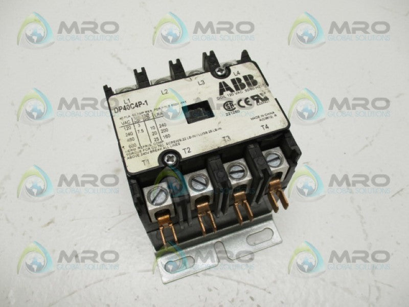 ABB DP40C4P-1 DEFINITE PURPOSE CONTACTOR 120VAC *USED*