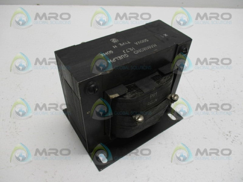 HAMMOND HLJ7 TRANSFORMER 500VA 120/480V *USED*