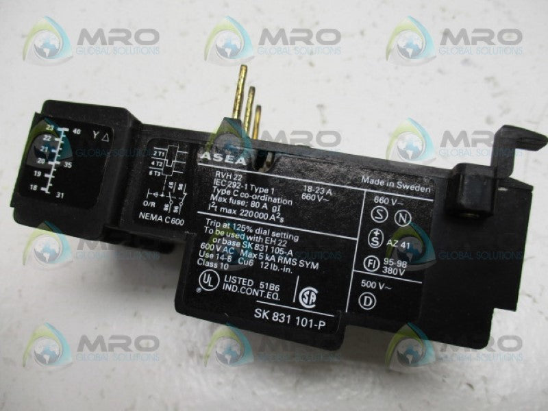 ASEA RVH22 RVH22 OVERLOAD RELAY 18-23A *USED*