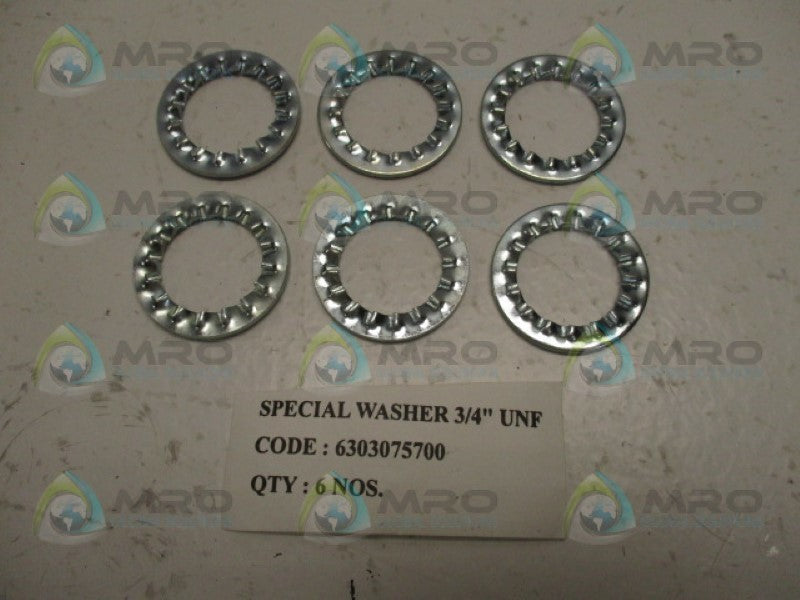 INDUSTRIAL MRO 6303075700 WASHER 3/4" (PKG OF 6) *NEW NO BOX*