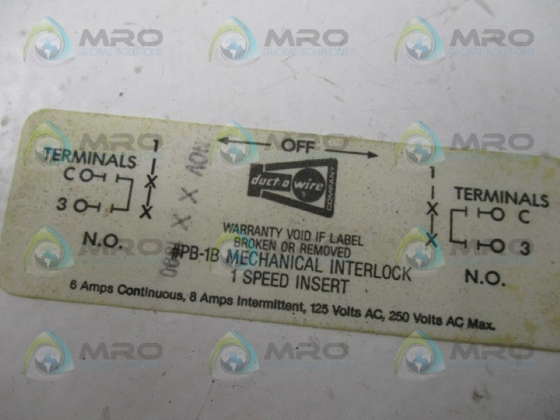 DUCTOWIRE PB-1B MECHANICAL INTERLOCK *NEW NO BOX*