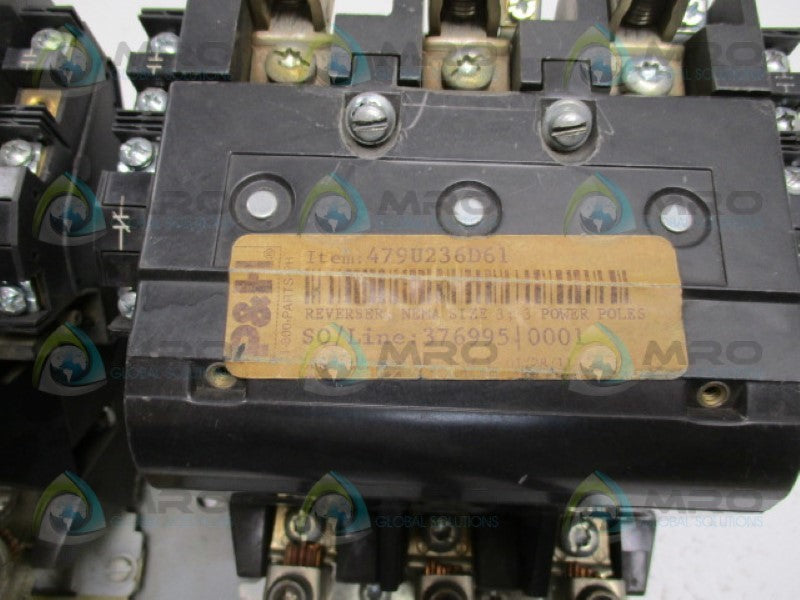 P&H MORRIS 479U236D61 MAGNETIC CONTACTOR 100A SIZE 3 (AS PICTURED) *USED*