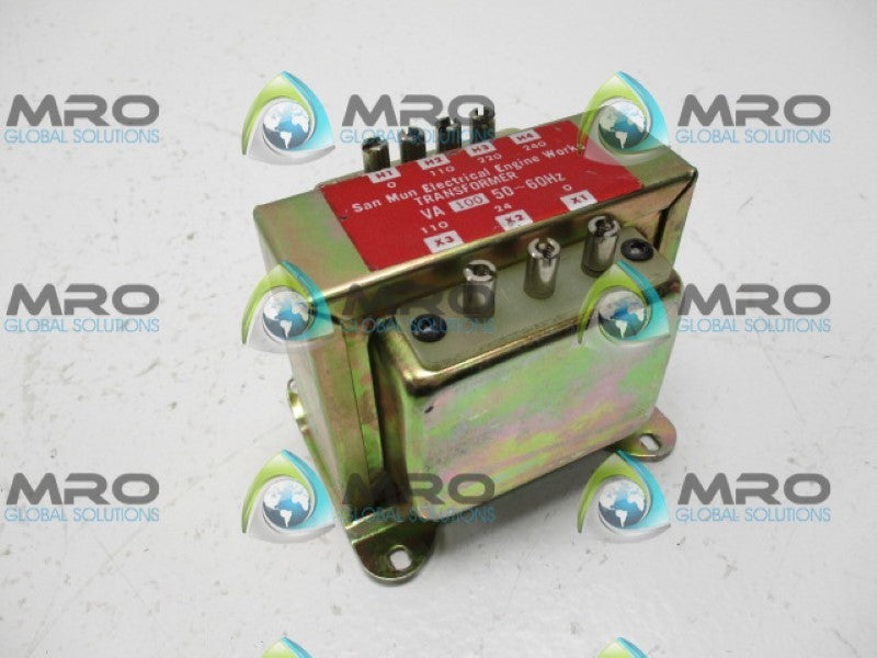 SAN MUN ELECTRICAL ENGINE WORKS VA100 #PART TRANSFORMER *USED*