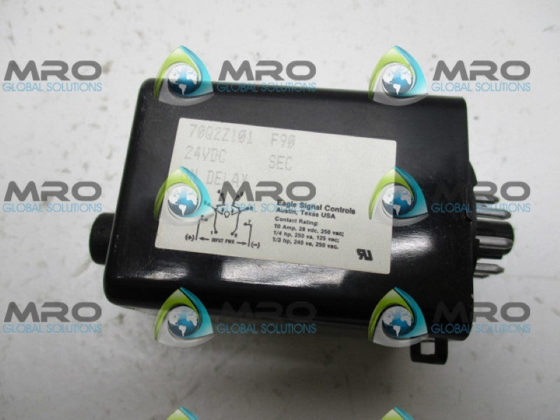 EAGLE SIGNAL 70Q2Z101 ON DELAY RELAY 0/05-1.0 SECONDS 24VDC *NEW NO BOX*