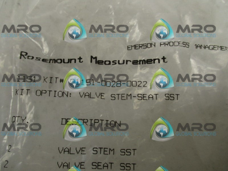 ROSEMOUNT 01151-0028-0022 VALVE STEM SEAT *NEW IN FACTORY BAG*
