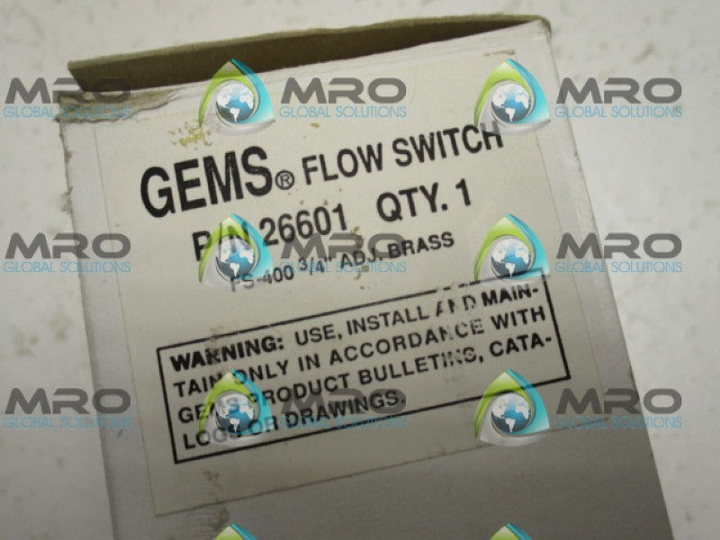 GEMS 26601 FS-400 FLOW SWITCH 3/4" *NEW IN BOX*