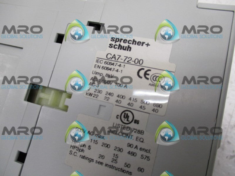 SPRECHNER+SCHUH CA7-72-10 CONTACTOR 10/120V *NEW IN BOX*