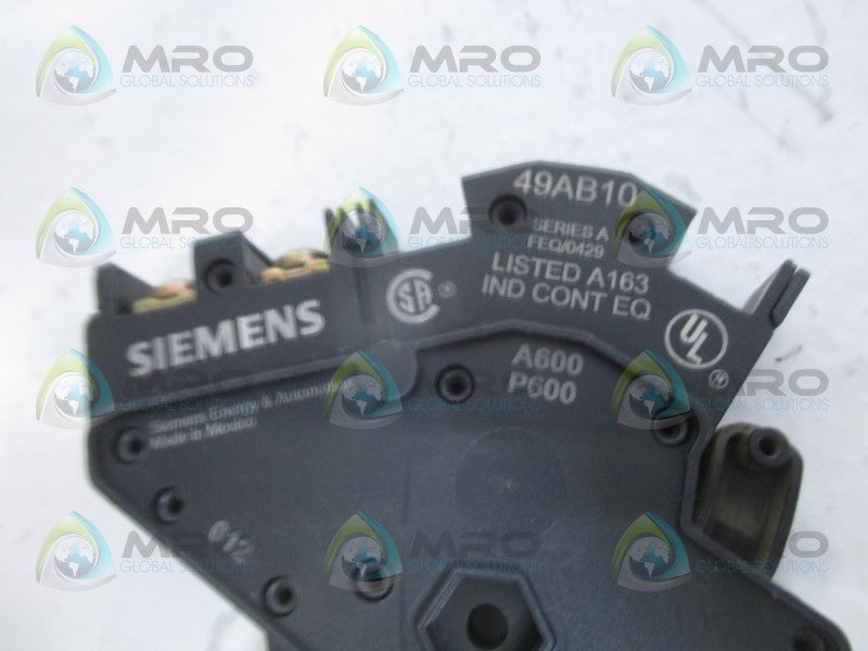 SIEMENS 49AB10 AUXILARY CONTACT *USED*