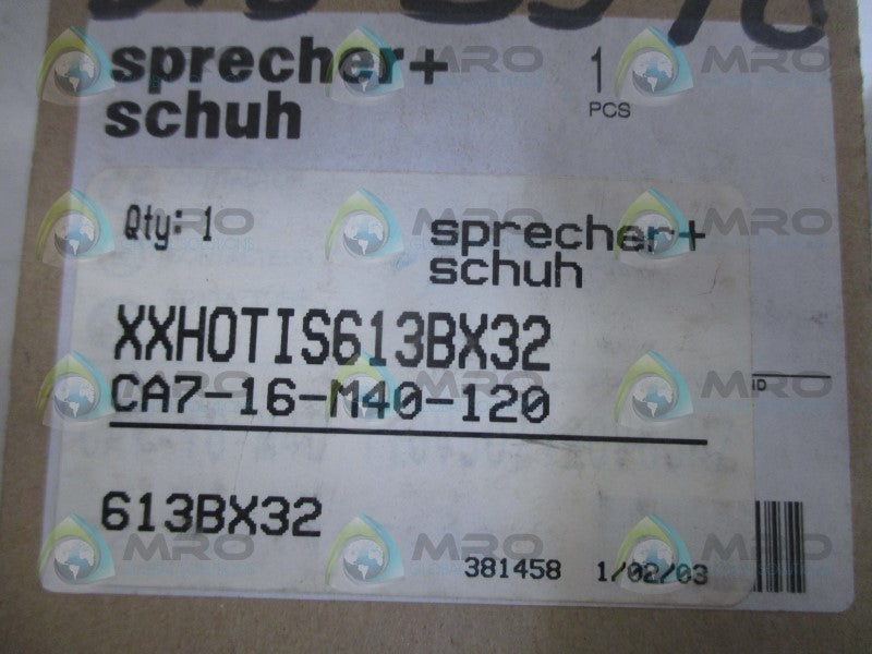 SPRECHNER+SCHUH CA7-16-M40-120 CONTACTOR 120V *NEW IN BOX*