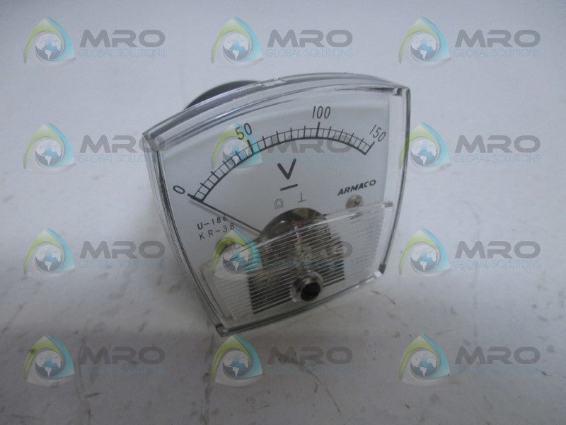 ARMACO U-186 KR-38 PANEL METER 0-150V *NEW NO BOX*