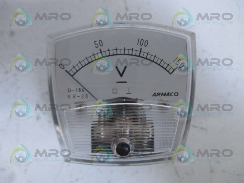 ARMACO U-186 KR-38 PANEL METER 0-150V *NEW NO BOX*